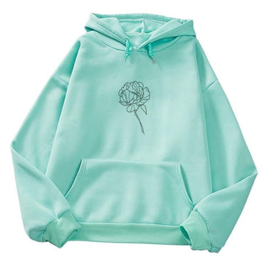 Simple Flower Outline Women's Hoodie: An everyday casual from NSE Imports #1.